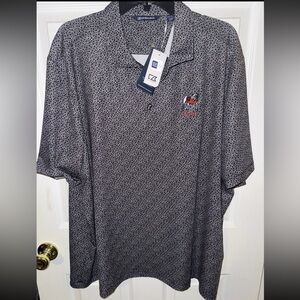 Cutter & Buck Black Micro-Pattern Polo with University of Georgia Alumni logo